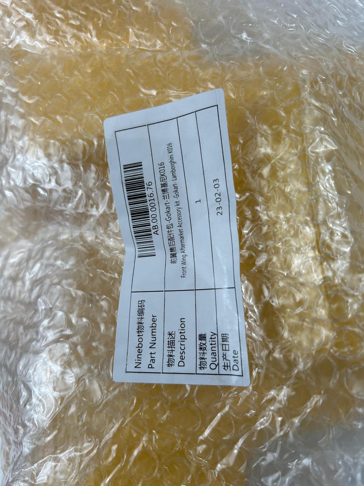 Front wing accessory kit for Ninebot Gokart Pro - Lamborghini